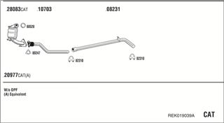 Zestaw tłumików, kompletny układ wydechowy - WALKER REK019039A