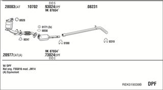 Zestaw tłumików, kompletny układ wydechowy - WALKER REK019039B