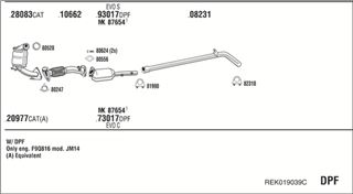 Zestaw tłumików, kompletny układ wydechowy - WALKER REK019039C