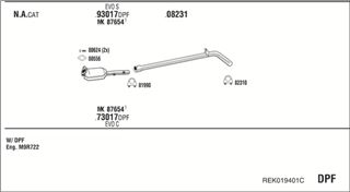 Zestaw tłumików, kompletny układ wydechowy - WALKER REK019401C