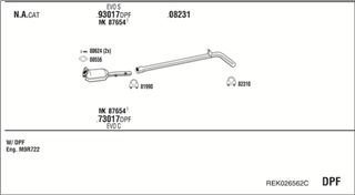Zestaw tłumików, kompletny układ wydechowy - WALKER REK026562C