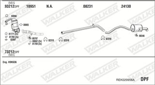 Zestaw tłumików, kompletny układ wydechowy - WALKER REK029956A