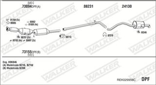 Zestaw tłumików, kompletny układ wydechowy - WALKER REK029956C