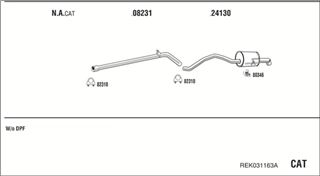 Zestaw tłumików, kompletny układ wydechowy - WALKER REK031163A