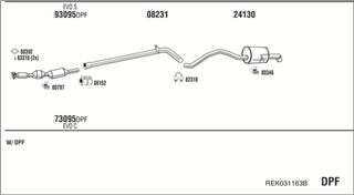 Zestaw tłumików, kompletny układ wydechowy - WALKER REK031163B