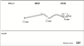 Zestaw tłumików, kompletny układ wydechowy - WALKER REK031164A