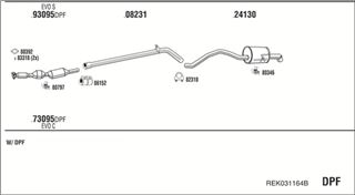 Zestaw tłumików, kompletny układ wydechowy - WALKER REK031164B