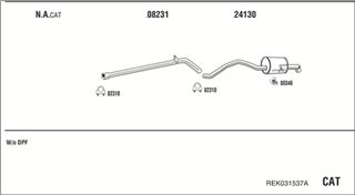Zestaw tłumików, kompletny układ wydechowy - WALKER REK031537A