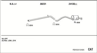Zestaw tłumików, kompletny układ wydechowy - WALKER REK031548A
