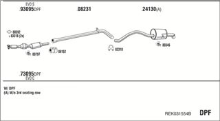 Zestaw tłumików, kompletny układ wydechowy - WALKER REK031554B