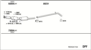 Zestaw tłumików, kompletny układ wydechowy - WALKER REK031724