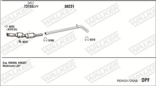 Zestaw tłumików, kompletny układ wydechowy - WALKER REK031725AB