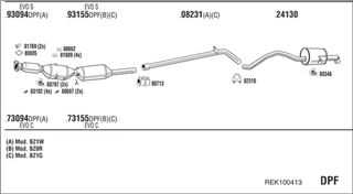 Zestaw tłumików, kompletny układ wydechowy - WALKER REK100413