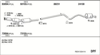 Zestaw tłumików, kompletny układ wydechowy - WALKER REK100414