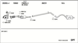 Zestaw tłumików, kompletny układ wydechowy - WALKER REK106520B