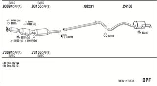 Zestaw tłumików, kompletny układ wydechowy - WALKER REK113303