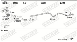Zestaw tłumików, kompletny układ wydechowy - WALKER REK134046A