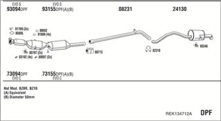 Zestaw tłumików, kompletny układ wydechowy - WALKER REK134712A