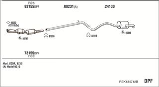 Zestaw tłumików, kompletny układ wydechowy - WALKER REK134712B