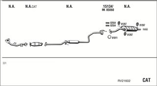 Zestaw tłumików, kompletny układ wydechowy - WALKER RV21602