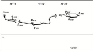 Zestaw tłumików, kompletny układ wydechowy - WALKER RV21801