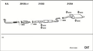 Zestaw tłumików, kompletny układ wydechowy - WALKER RV41404