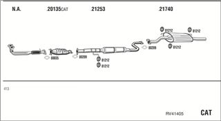 Zestaw tłumików, kompletny układ wydechowy - WALKER RV41405