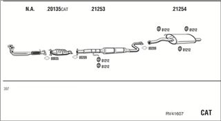 Zestaw tłumików, kompletny układ wydechowy - WALKER RV41607