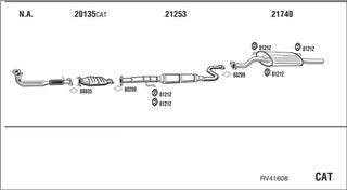 Zestaw tłumików, kompletny układ wydechowy - WALKER RV41608