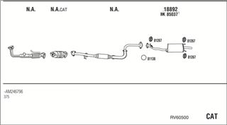 Zestaw tłumików, kompletny układ wydechowy - WALKER RV60500