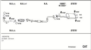 Zestaw tłumików, kompletny układ wydechowy - WALKER RV60502