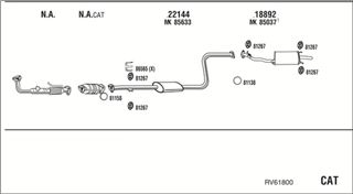 Zestaw tłumików, kompletny układ wydechowy - WALKER RV61800