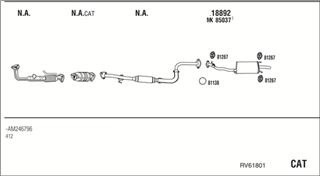 Zestaw tłumików, kompletny układ wydechowy - WALKER RV61801