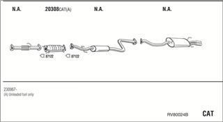 Zestaw tłumików, kompletny układ wydechowy - WALKER RV80024B