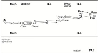 Zestaw tłumików, kompletny układ wydechowy - WALKER RV82001