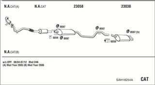 Zestaw tłumików, kompletny układ wydechowy - WALKER SAH18254A