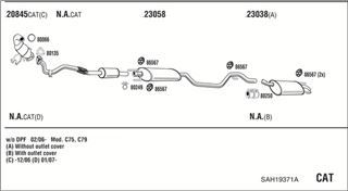Zestaw tłumików, kompletny układ wydechowy - WALKER SAH19371A