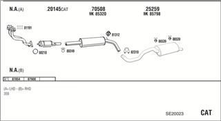 Zestaw tłumików, kompletny układ wydechowy - WALKER SE20023