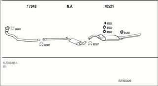 Zestaw tłumików, kompletny układ wydechowy - WALKER SE50026
