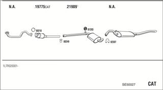 Zestaw tłumików, kompletny układ wydechowy - WALKER SE50027