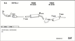 Zestaw tłumików, kompletny układ wydechowy - WALKER SE60012