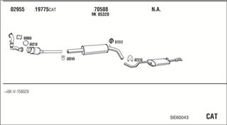 Zestaw tłumików, kompletny układ wydechowy - WALKER SE60043