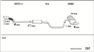 Zestaw tłumików, kompletny układ wydechowy - WALKER SEK018765A