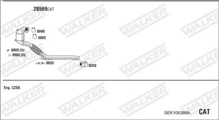 Zestaw tłumików, kompletny układ wydechowy - WALKER SEK106386A