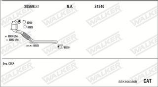 Zestaw tłumików, kompletny układ wydechowy - WALKER SEK106386B