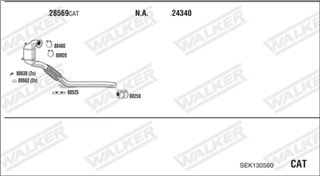 Zestaw tłumików, kompletny układ wydechowy - WALKER SEK130560