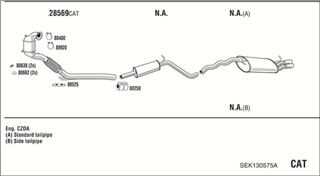Zestaw tłumików, kompletny układ wydechowy - WALKER SEK130575A