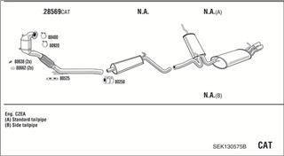 Zestaw tłumików, kompletny układ wydechowy - WALKER SEK130575B