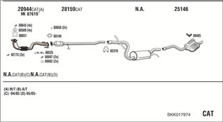 Zestaw tłumików, kompletny układ wydechowy - WALKER SKK017974