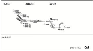 Zestaw tłumików, kompletny układ wydechowy - WALKER SKK018478A